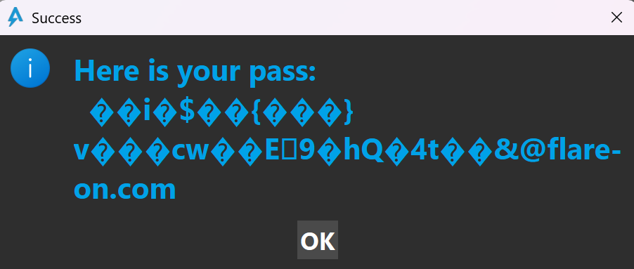 The message shown when ZF=0
